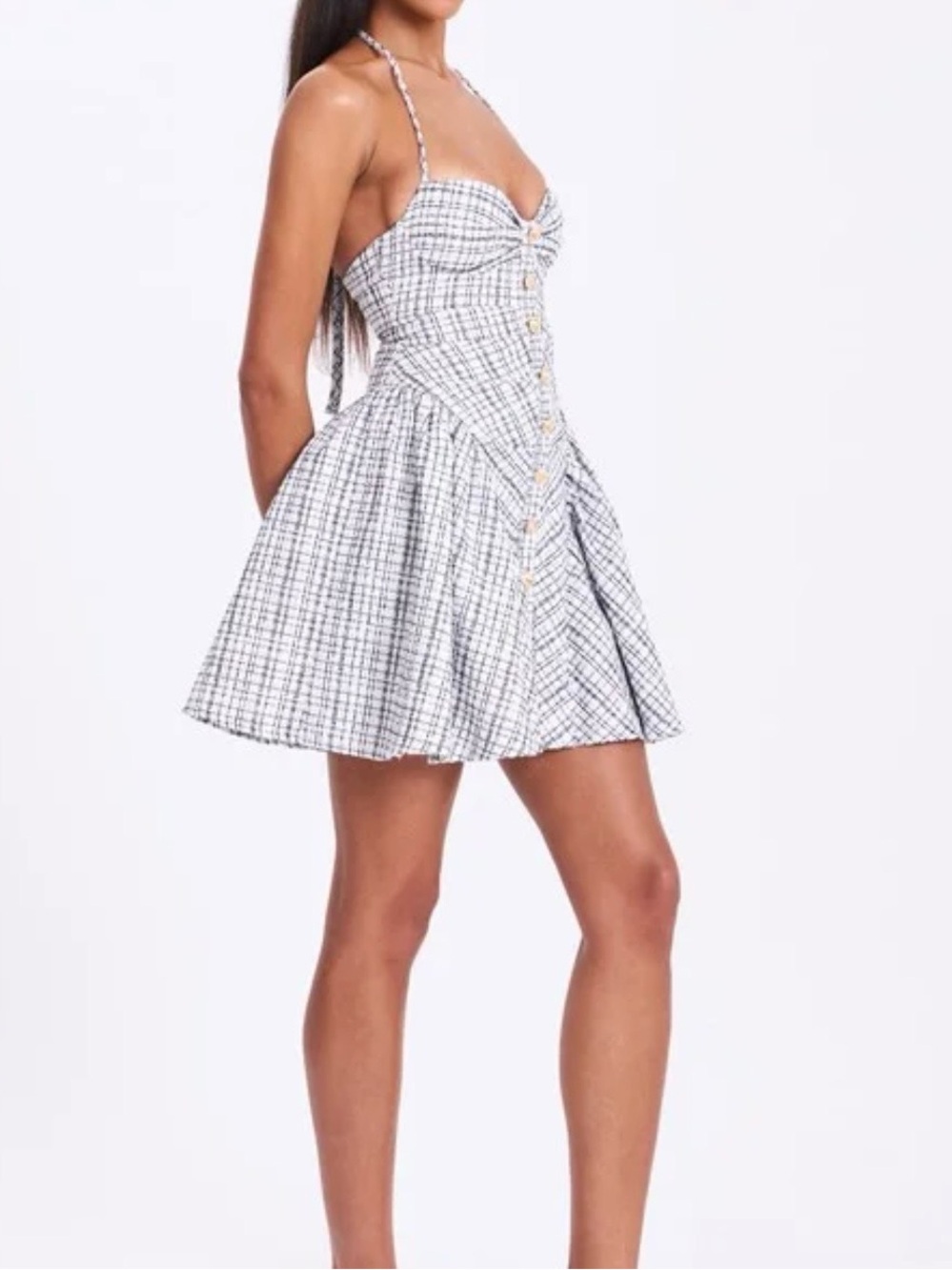 Miss Circle Tweed halter dress - Picture 2 of 8